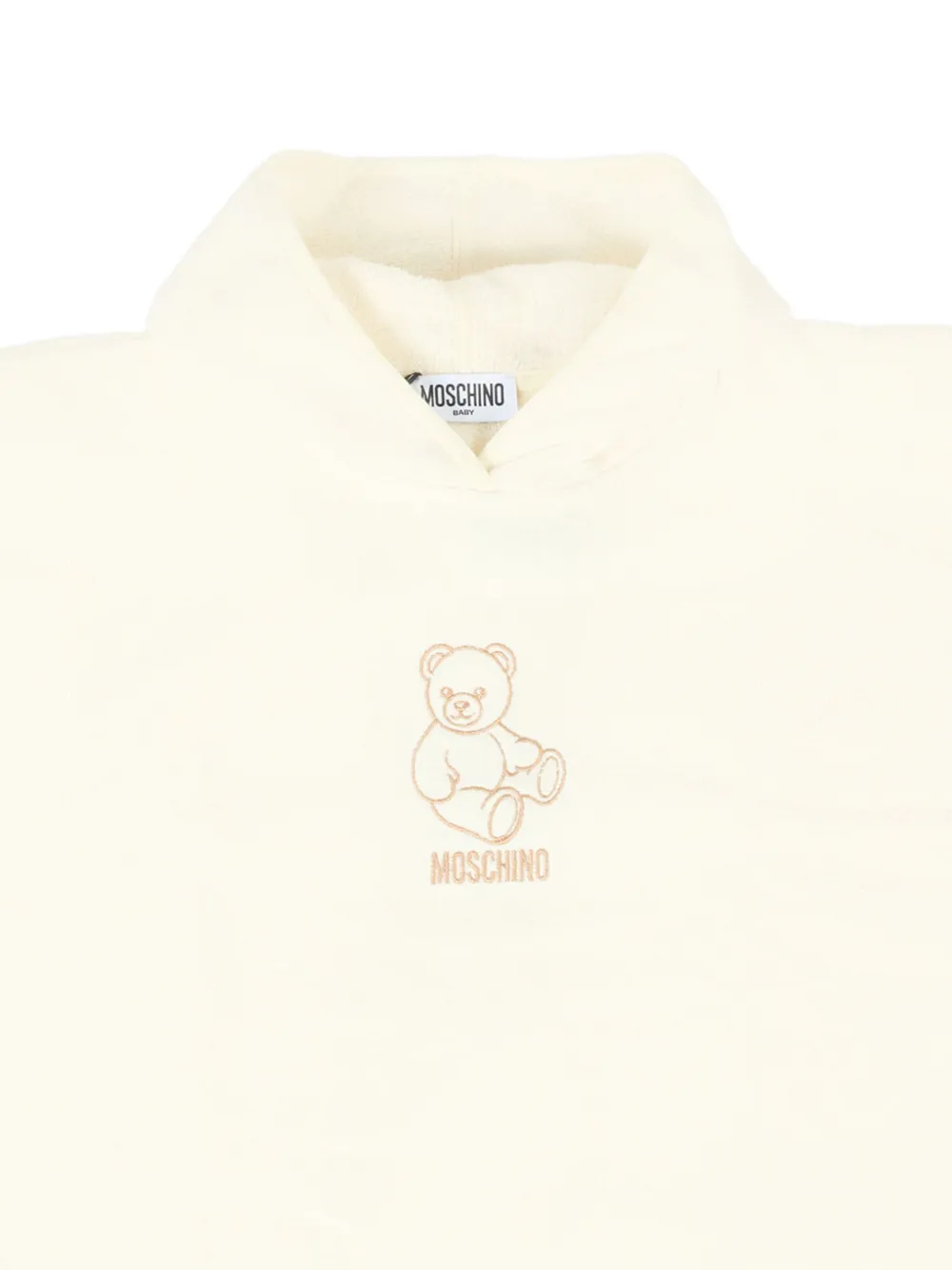 Топ с высоким воротом, расшитый мишкой Тедди Moschino Kids, нейтральный — фото 3