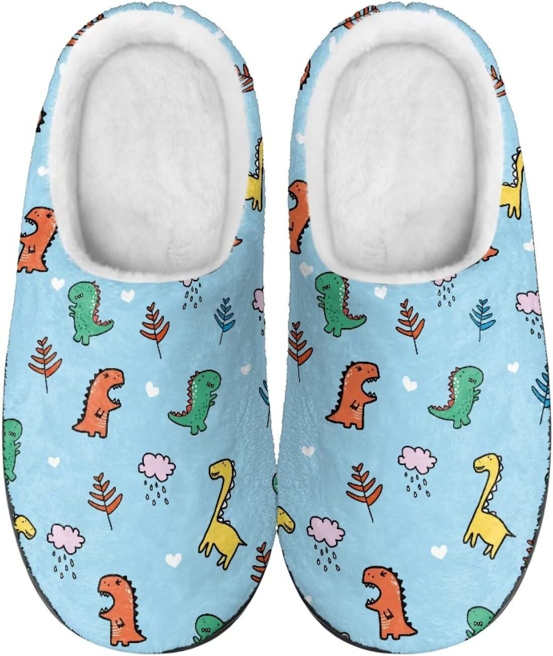 

Уютные домашние тапочки для женщин и мужчин, для дома и улицы, с мягкой, нескользящей подошвой из пены с эффектом памяти, для мамы и папы Noprintge, Dinosaur