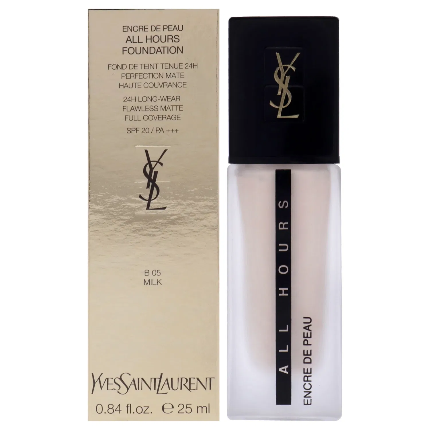 Тональный крем All Hours Foundation SPF 20 - B05 Milk от Yves Saint Laurent для женщин - 0,84 унции, коричневый
