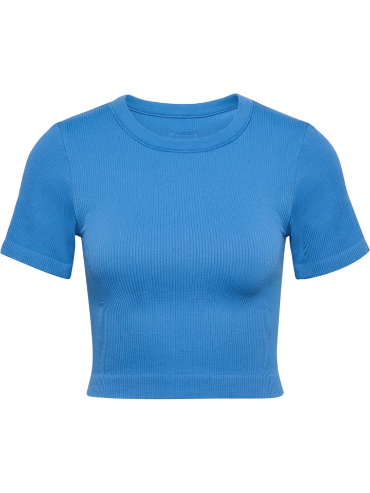 

Футболка "Pulse Seamless Rib W T-Shirt S/S" синего цвета Hummel