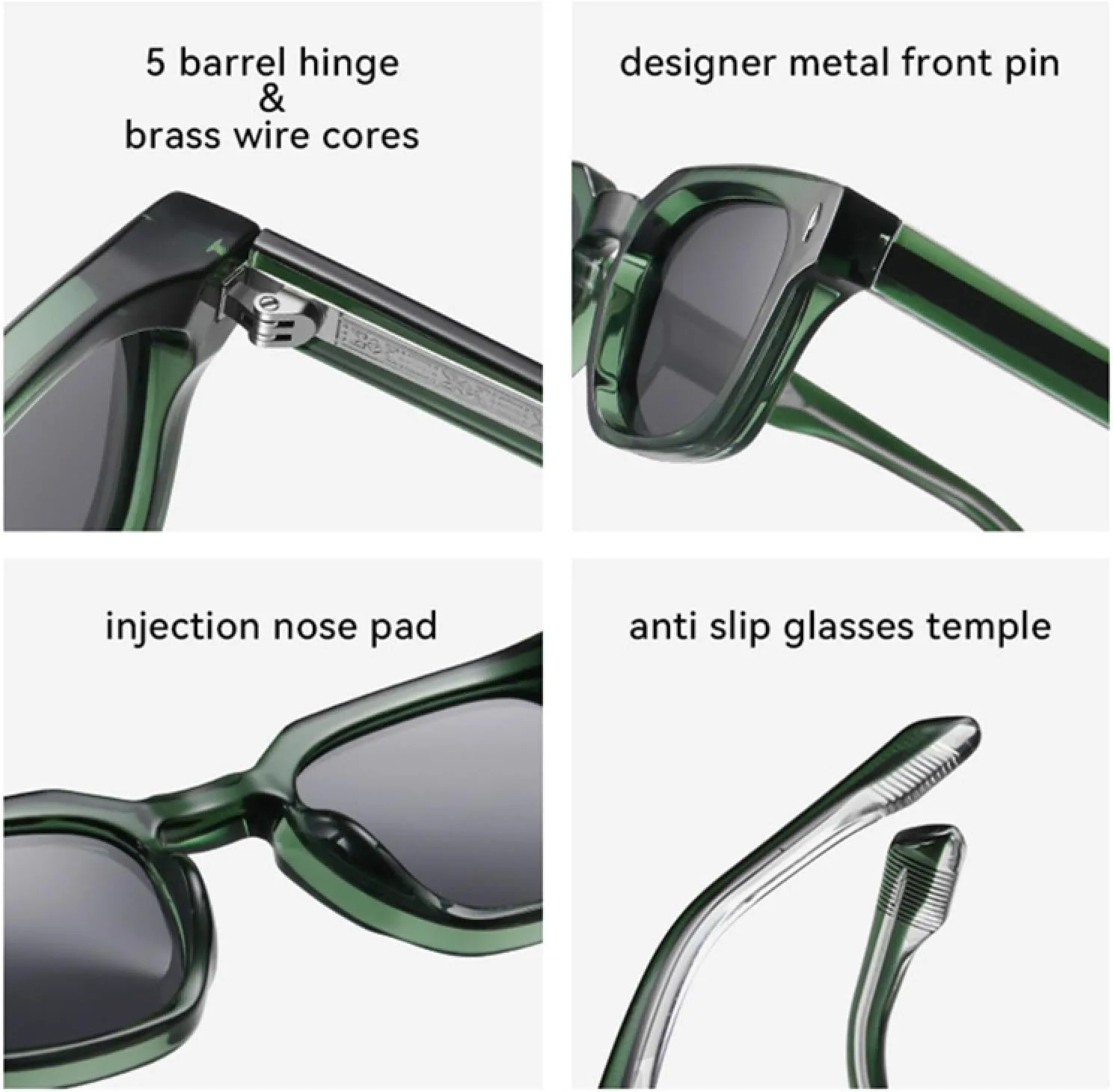 

Мужские солнцезащитные очки в стиле ретро, ​​роскошные, модные, с заклепками, женские, трендовые, панк, прозрачные, с градиентом TVTBBVV, Black Amber Green