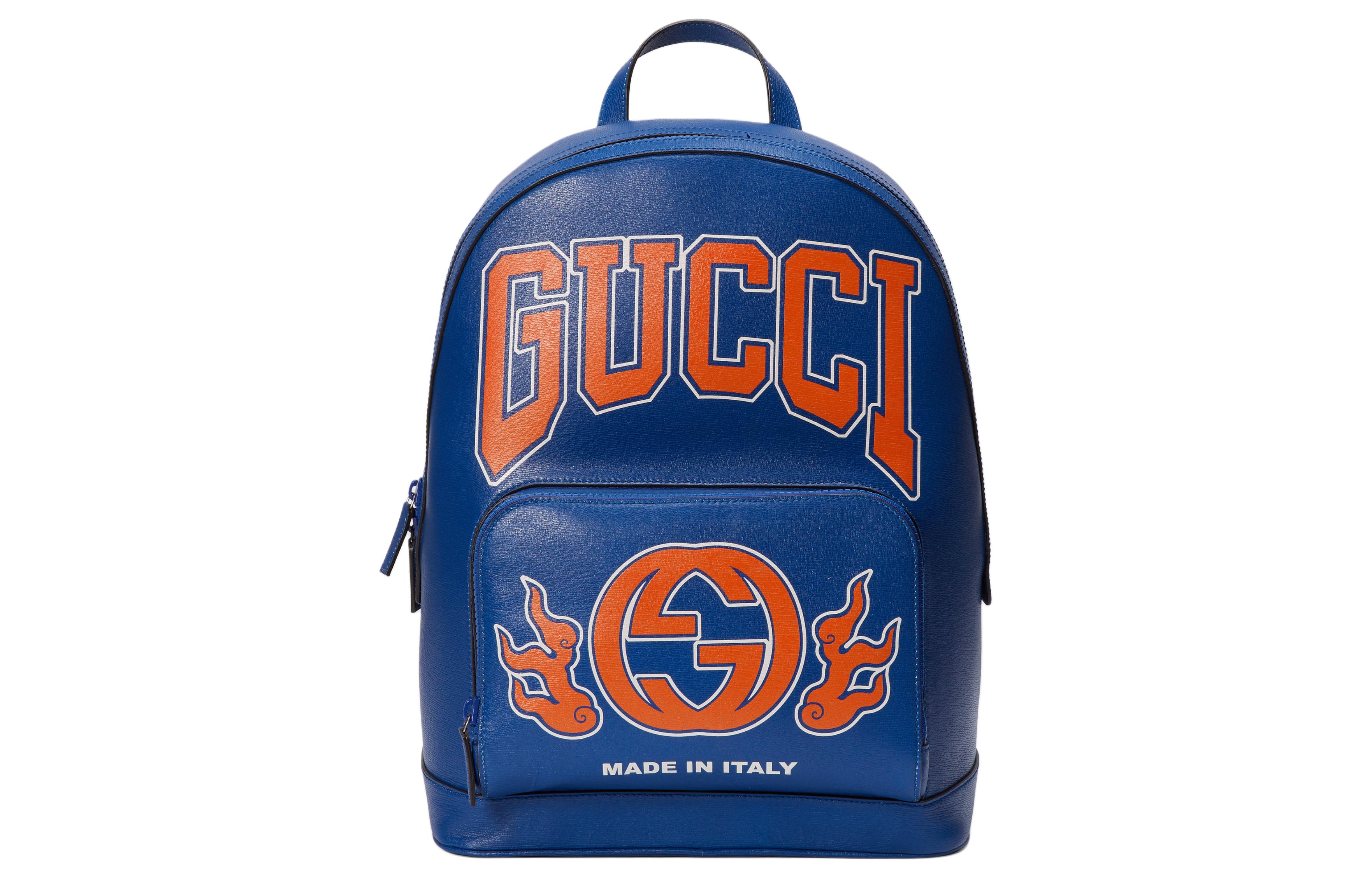 

Кожаный рюкзак мужской синий GUCCI