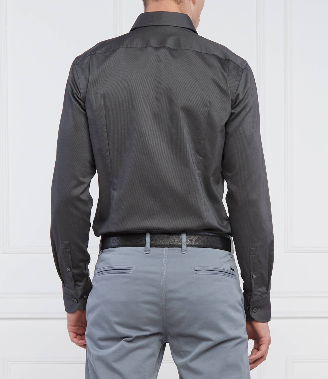 Рубашка BOSS BLACK H-HANK-kent-C1-214 Slim Fit easy iron, цвет grafite — фото 4