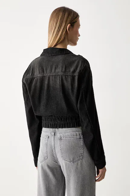 Куртка джинсовая короткая P ESS DENIM TT Adidas Originals, черный — фото 3
