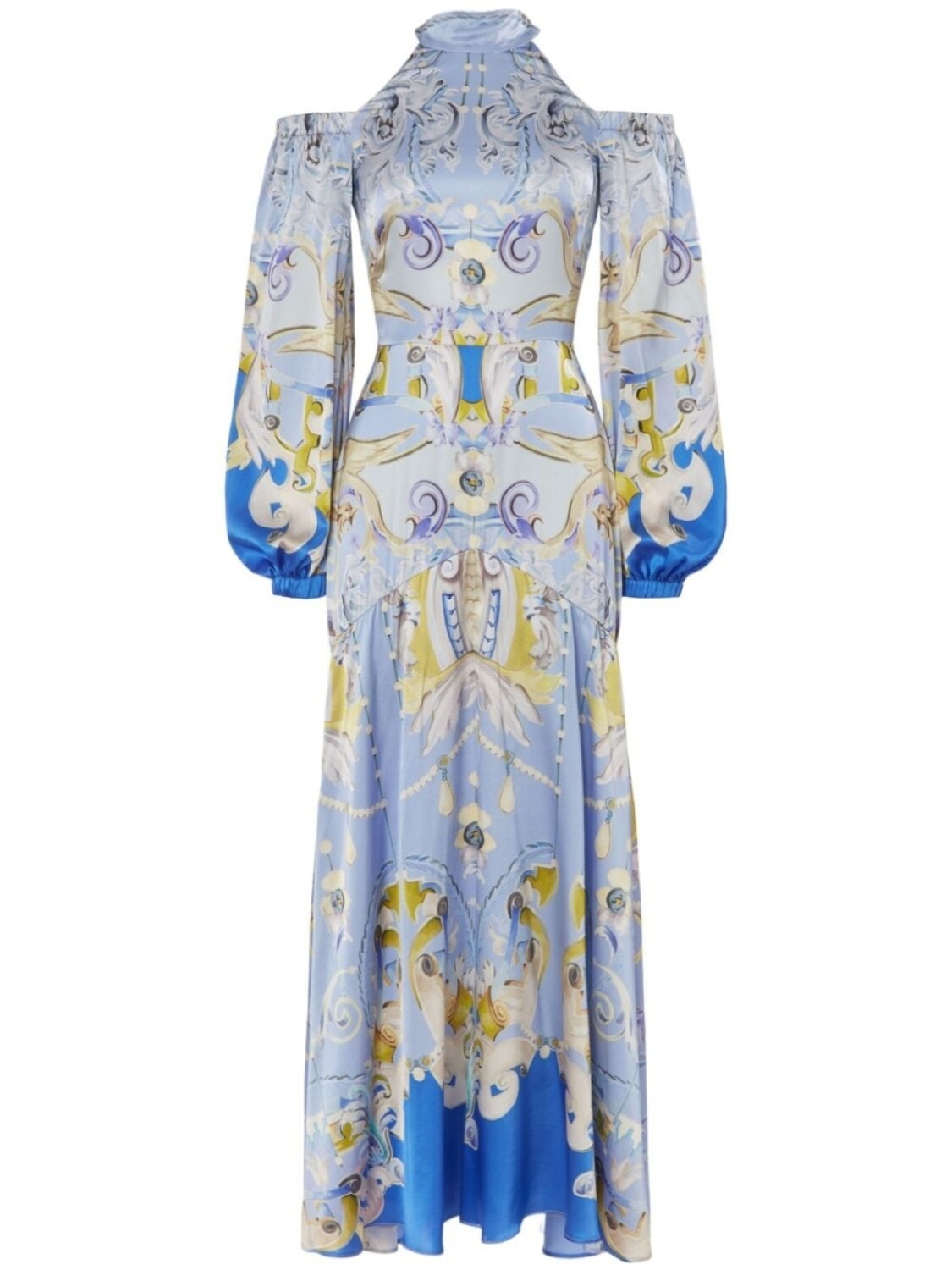 

Temperley London платье с открытыми плечами и принтом Carline, синий