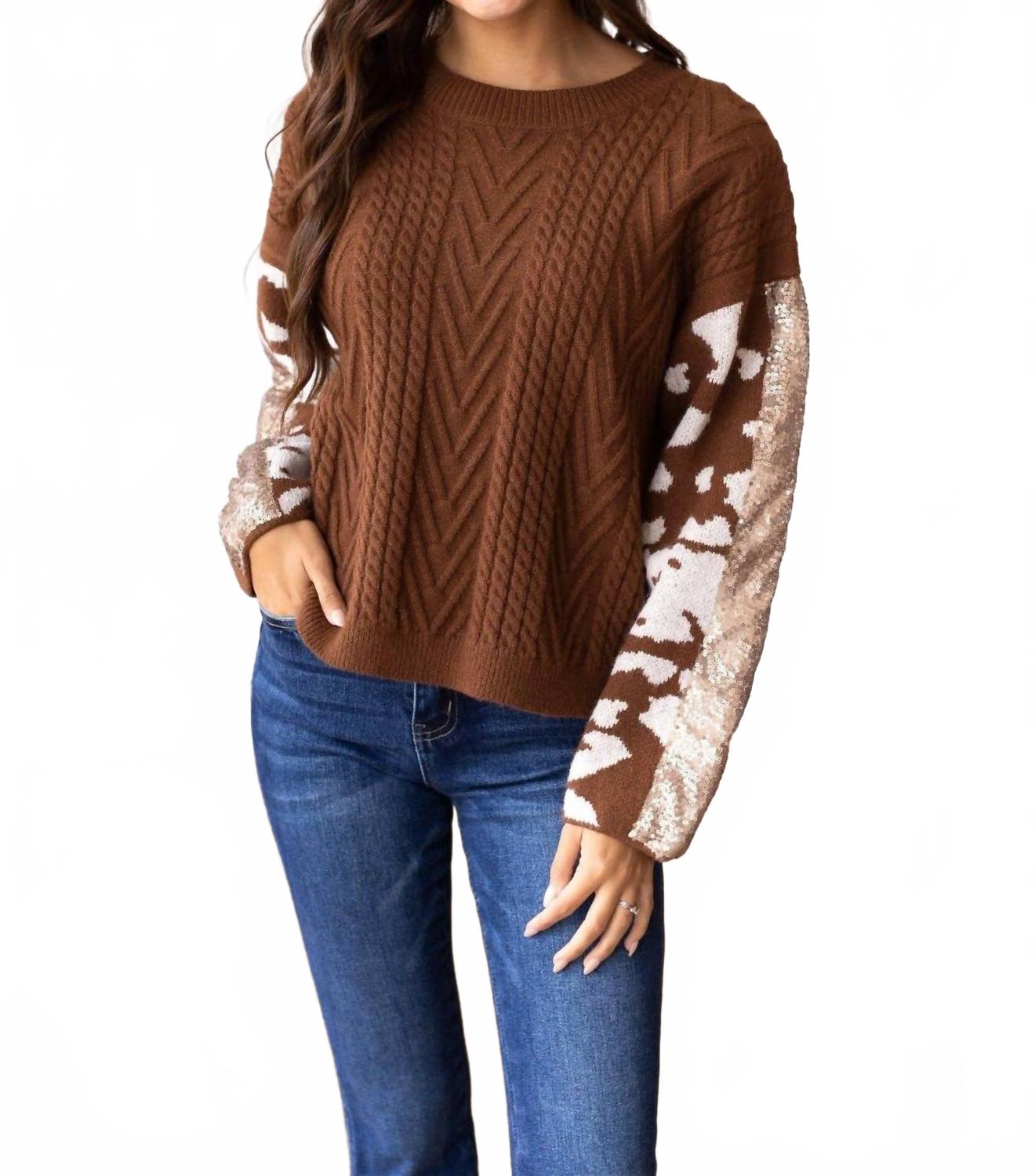 

Праздничный свитер с оленем в коричневом цвете Grace and Lace