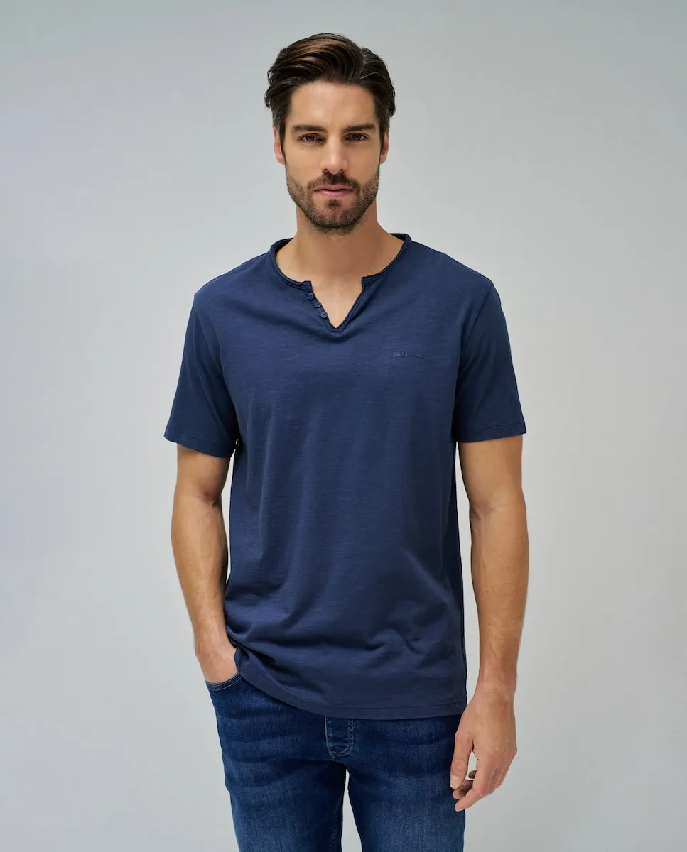 

Мужская футболка с брендингом Salsa Jeans, синий