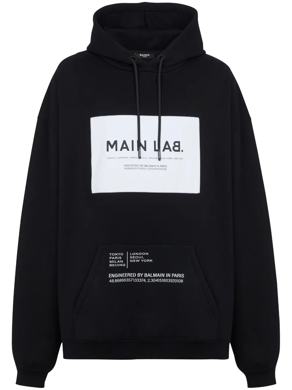 

Худи с нашивкой-логотипом BALMAIN, черный