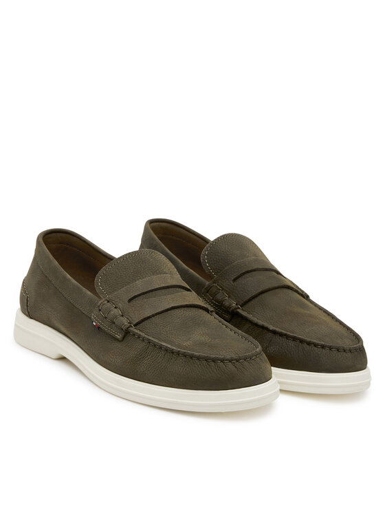 Мокасины Nubuck P Loafer FM0FM05350 Tommy Hilfiger, хаки — фото 2