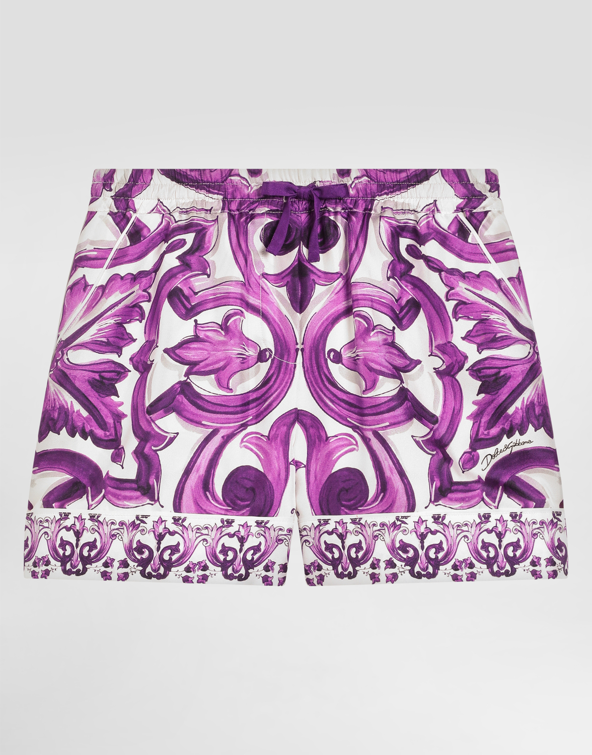 

Бермуды из саржи с принтом Маджолика Dolce&Gabbana, мультиколор