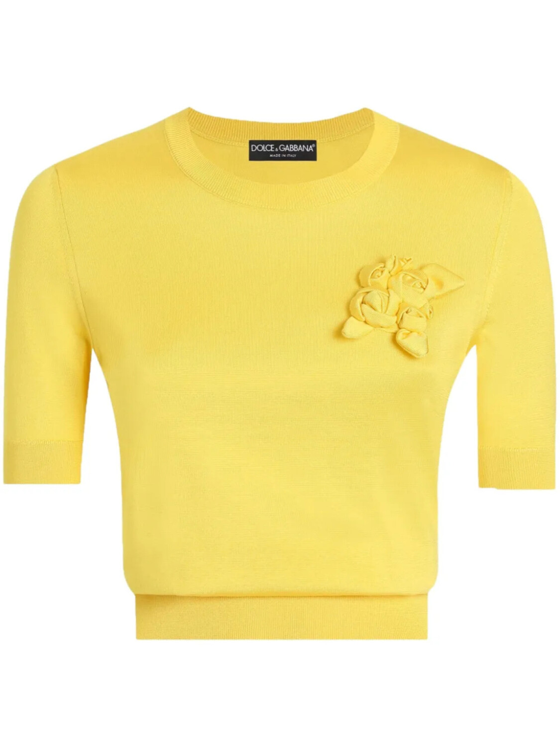 

Dolce & Gabbana футболка с цветочной аппликацией, желтый