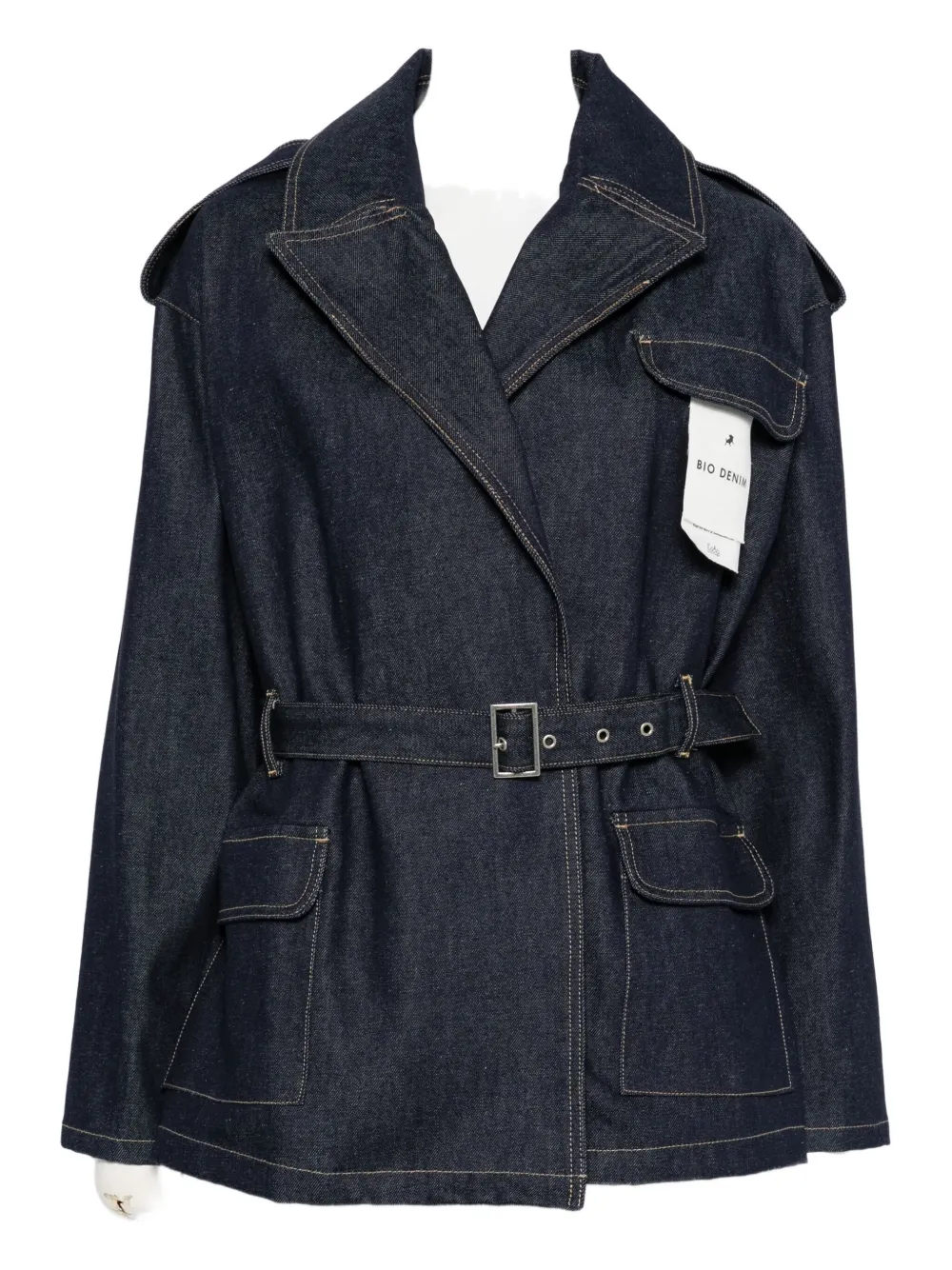 

Джинсовая куртка с клапанными карманами и поясом LOIS JEANS, синий