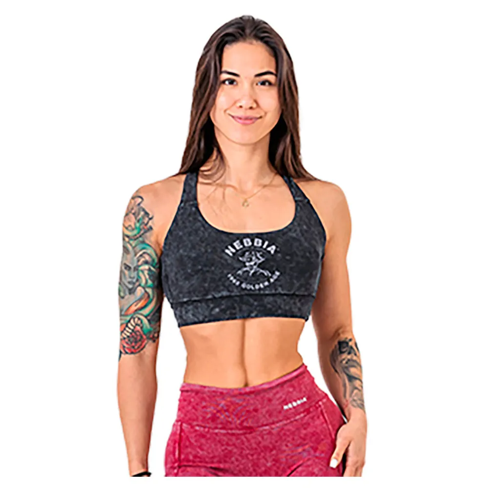 

Спортивный бюстгальтер Nebbia Washed medium-support golden age 778 sports bra, черный