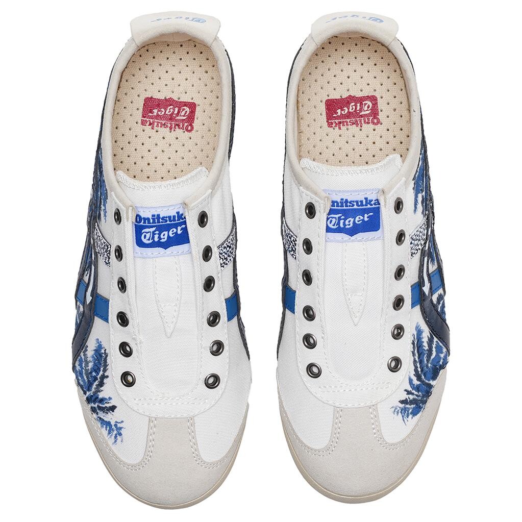 Кроссовки Onitsuka Tiger MEXICO 66 Casual Shoes Unisex Low-Top White Blue Red — фото 4