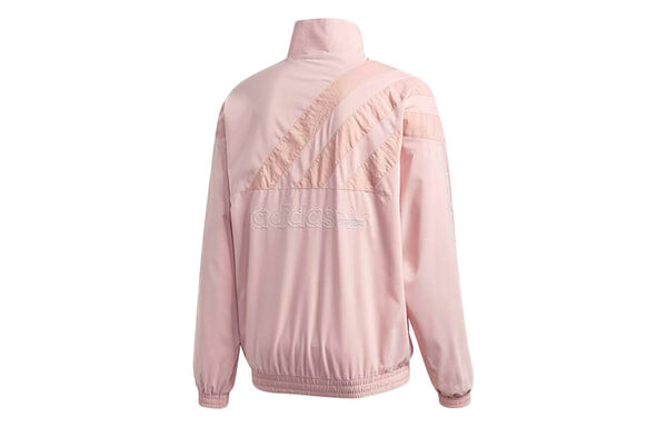 Куртка originals logo printing stand collar sports jacket pink Adidas, розовый — фото 2