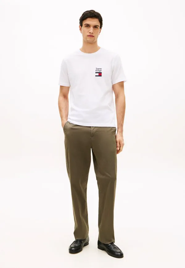 Футболка с вышитым логотипом, круглый вырез, принт. Tommy Hilfiger, White — фото 2