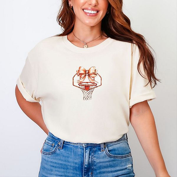 

Футболка с принтом Basketball hoop coquette Simply Sage Market, Ivory