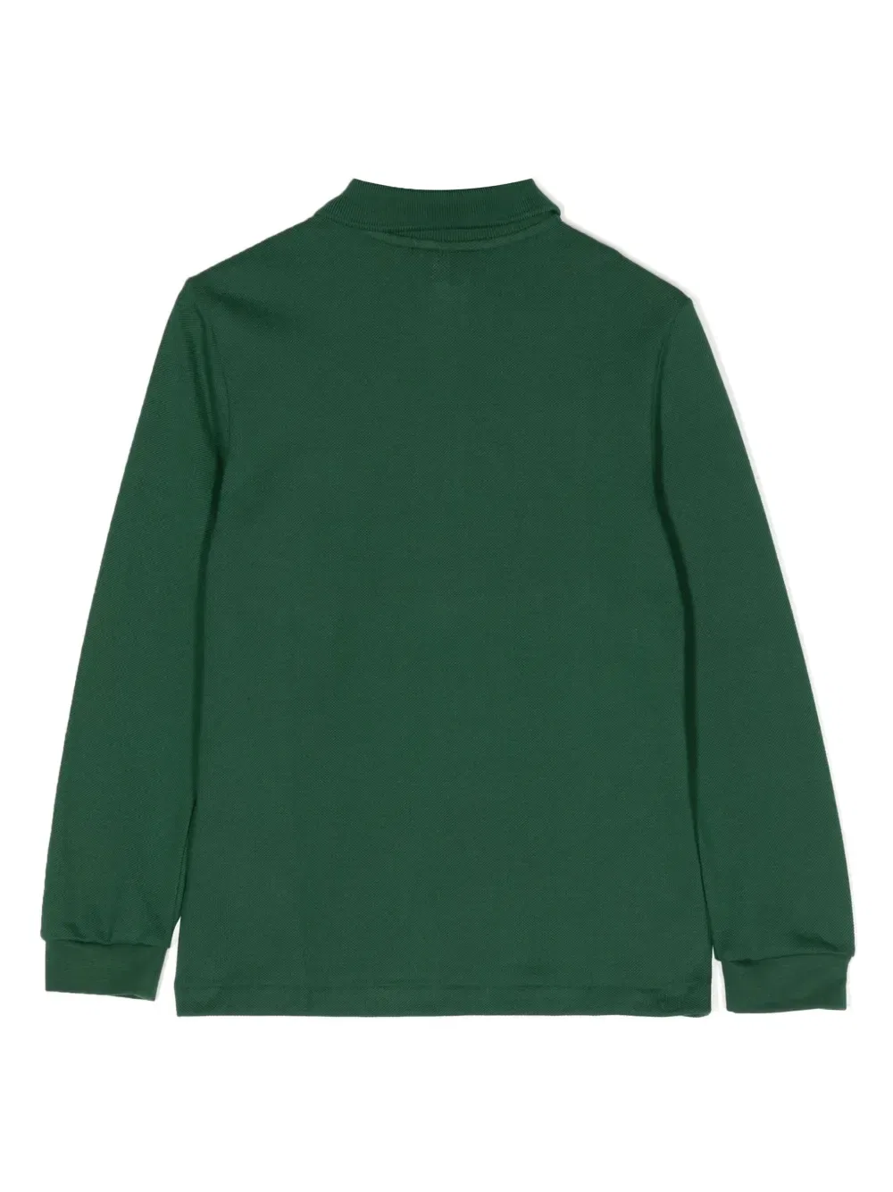 Хлопковая рубашка-поло с вышитым логотипом Lacoste Kids, зеленый — фото 2
