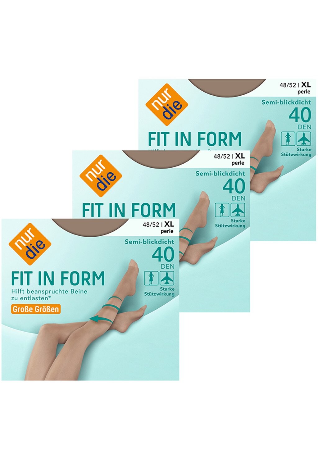 

Колготки 3 PACK FIT IN FORM 40 DEN NUR DIE, серый