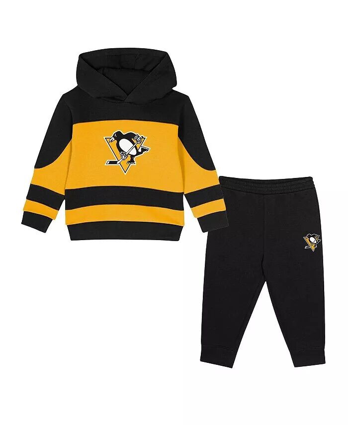 

Комплект из флиса с капюшоном и спортивных штанов Pittsburgh Penguins Puck Hero черного/золотого цвета для малышей Outerstuff
