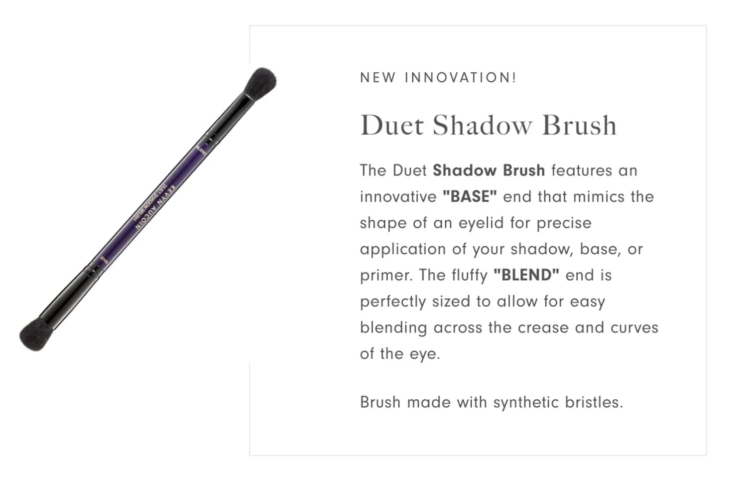 Кисть для теней Kevyn Aucoin Duet Shadow Brush с двумя наконечниками для легкого растушевки, No Color — фото 2