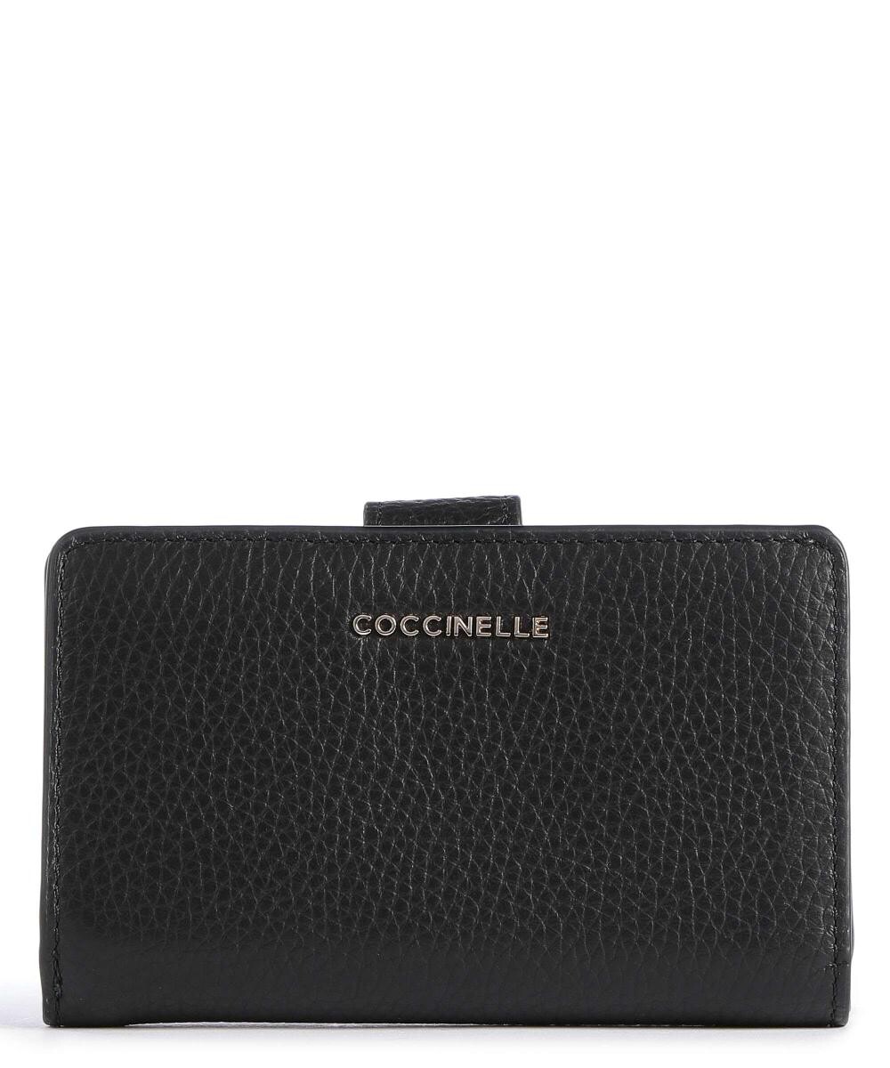 

Мягкий кошелек металлик из зерненой яловой кожи Coccinelle, черный