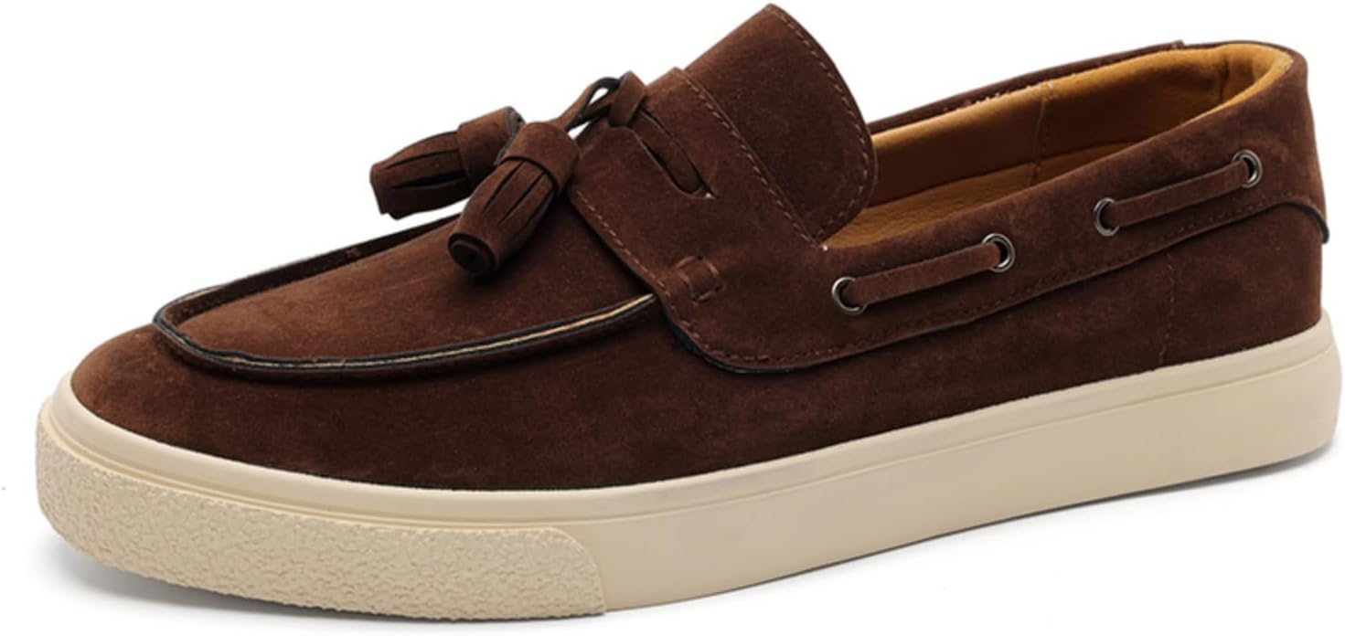 

Модные мужские лоферы с бахромой Aokisx, коричневый