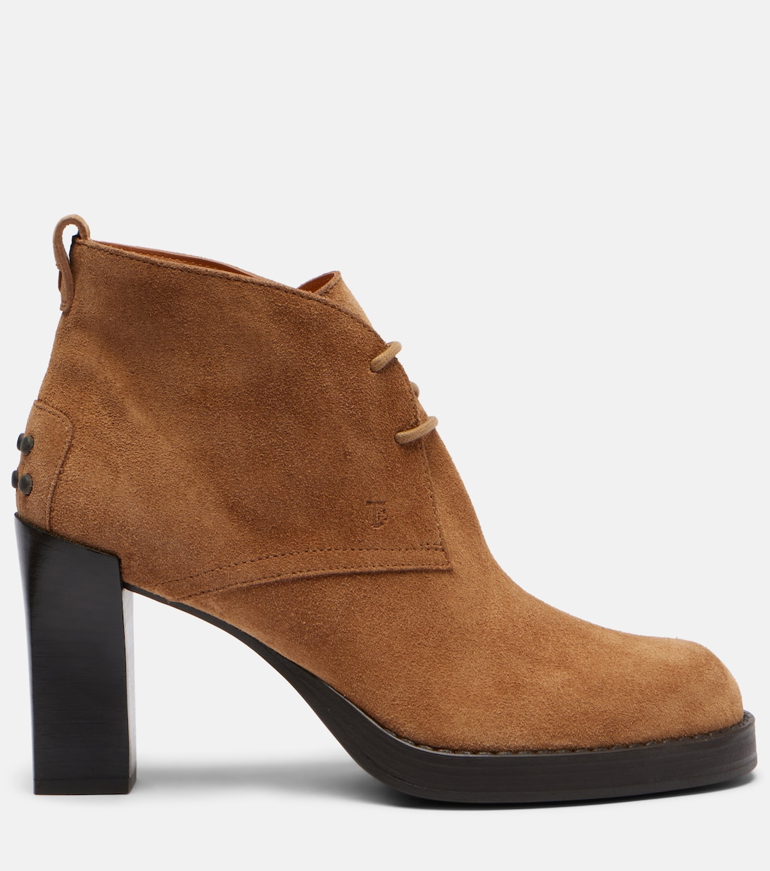 Ботинки BH Bootie 80 на шнуровке из замши Tod's, Sigaro Chiaro — фото 4