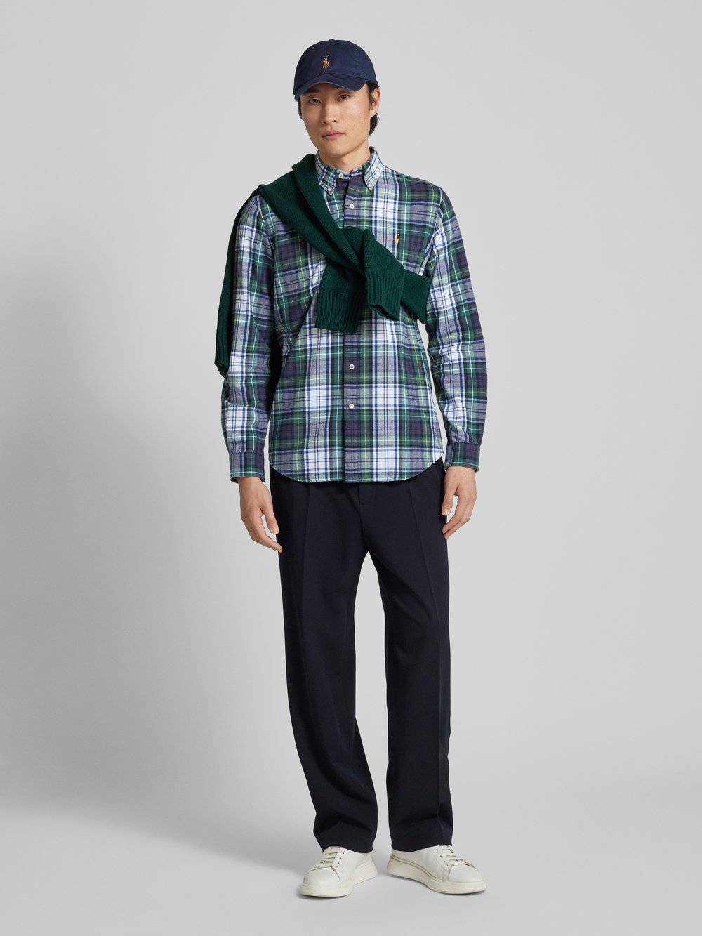 

Повседневная рубашка Custom Fit с воротником на пуговицах Polo Ralph Lauren, темно-зеленый