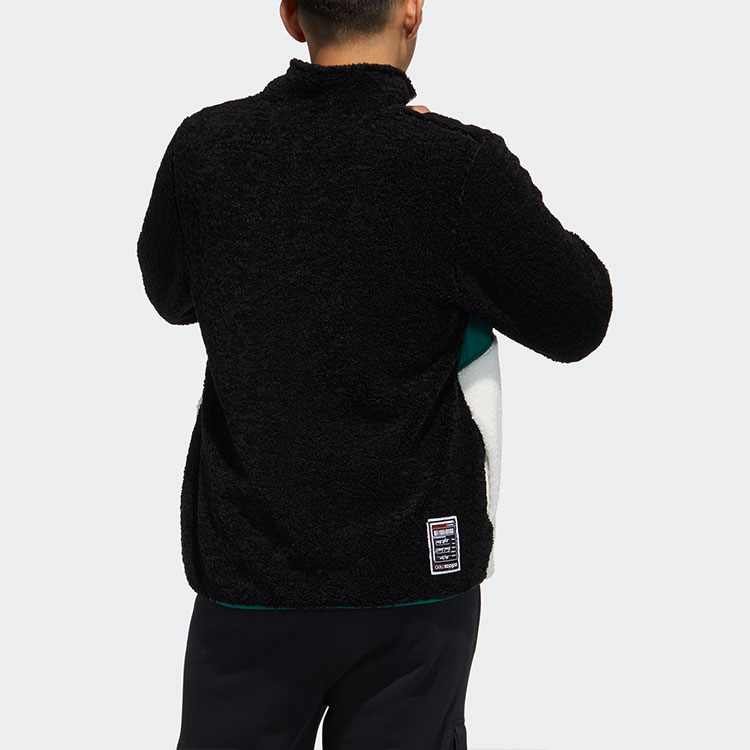 Adidas Neo Куртка мужская черная и бело-зеленая, Black & Jade White — фото 4