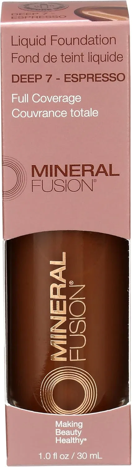 Тональная основа Mineral Fusion Full Coverage Liquid Foundation Deep 7, 1 унция