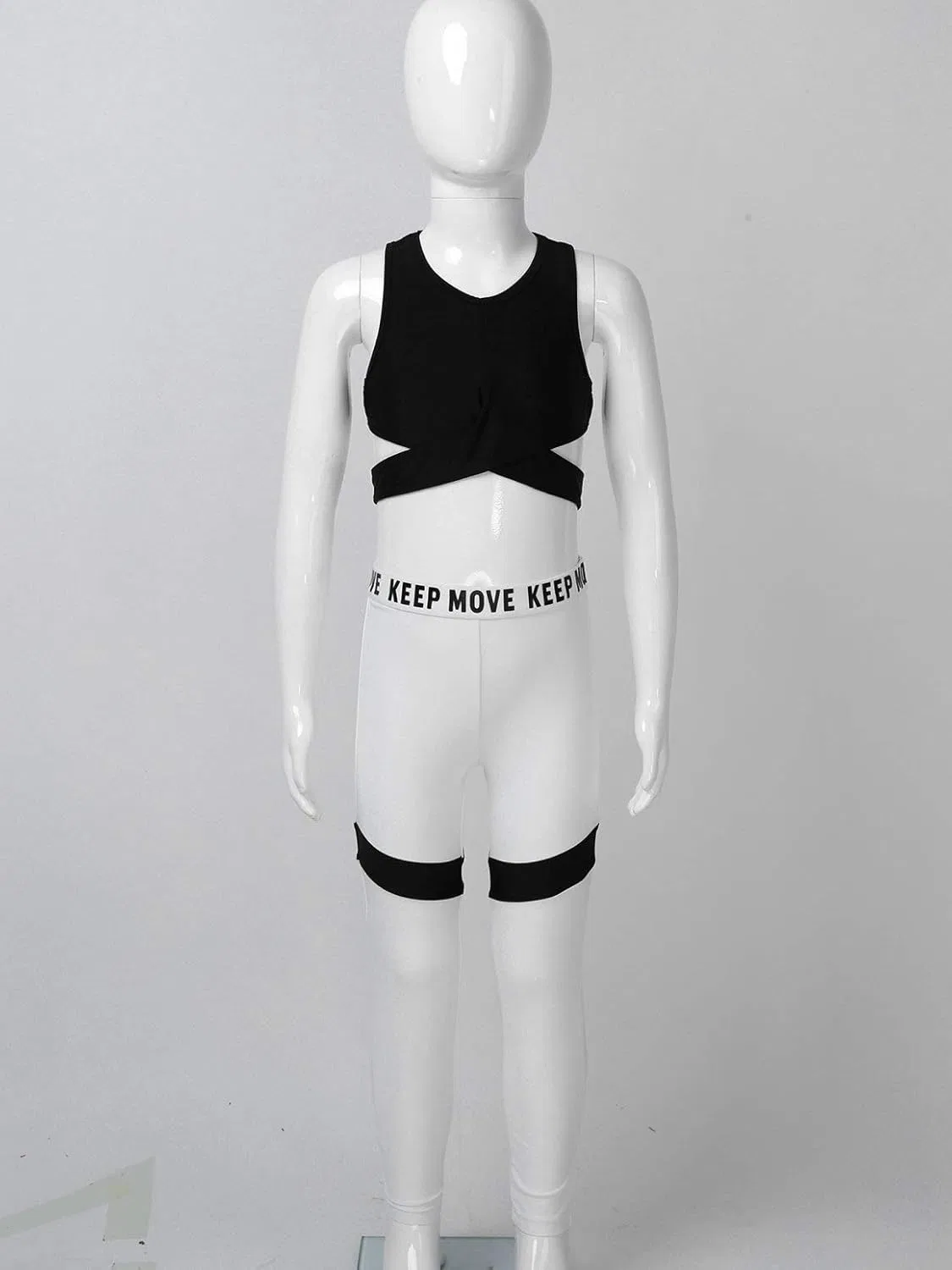 Детский спортивный костюм из топа и леггинсов easyforever, Black Cut Out — фото 3
