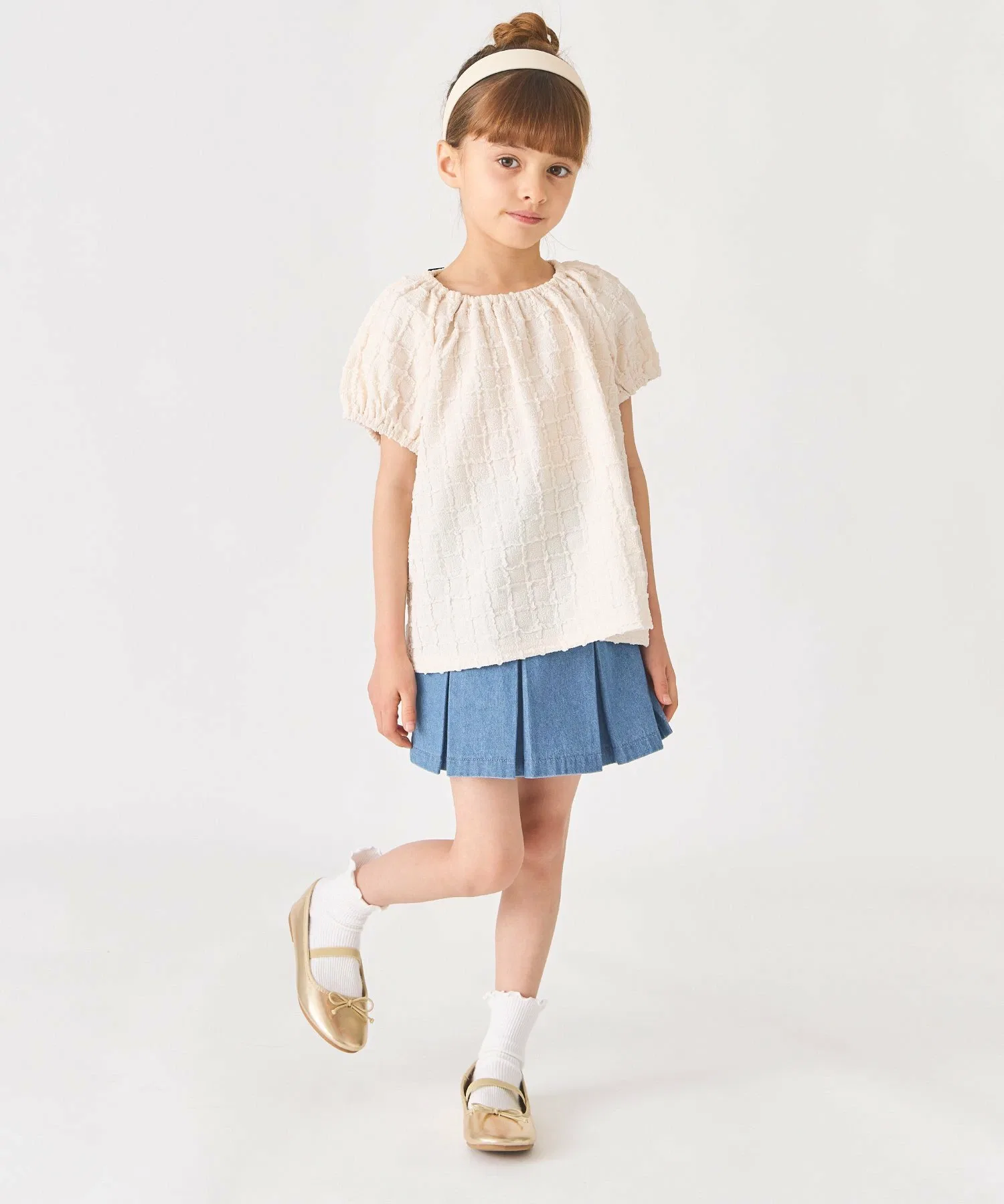Рубашка из жаккарда в клетку Ever Closet, cream — фото 2