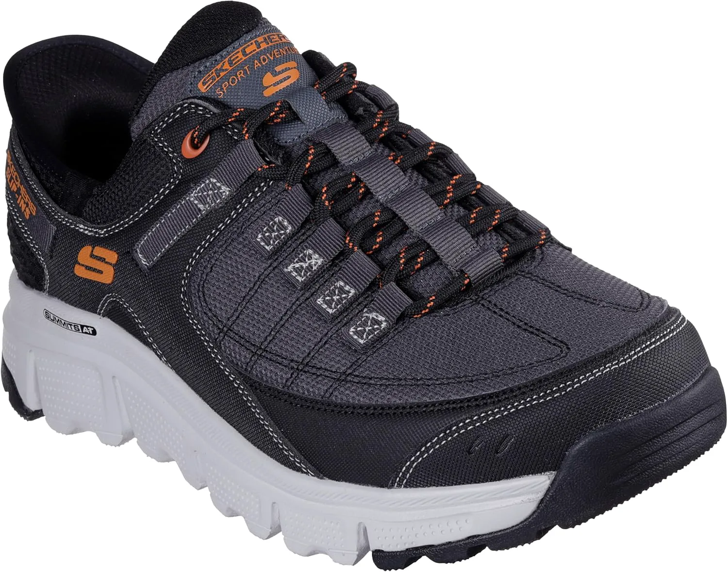 Мужские кроссовки Skechers Summits Hands Free Slip-in, серый/оранжевый — фото 3