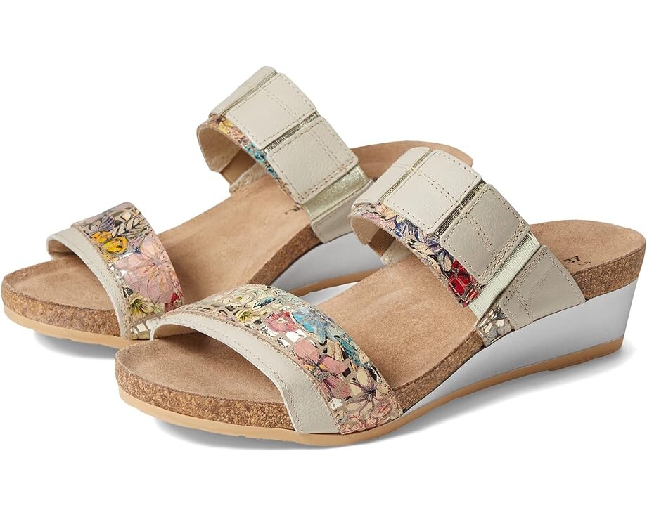 Туфли Naot Royalty, цвет Soft Ivory Leather/Golden Floral Leather