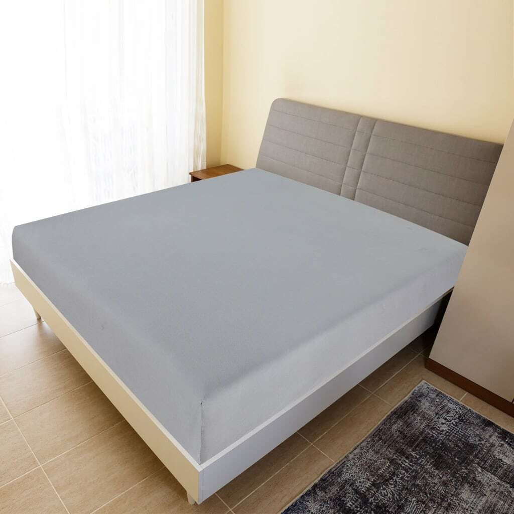 

Простыня на резинке 2 шт. трикотаж серая 140х200 см хлопок DKD HOME DECOR