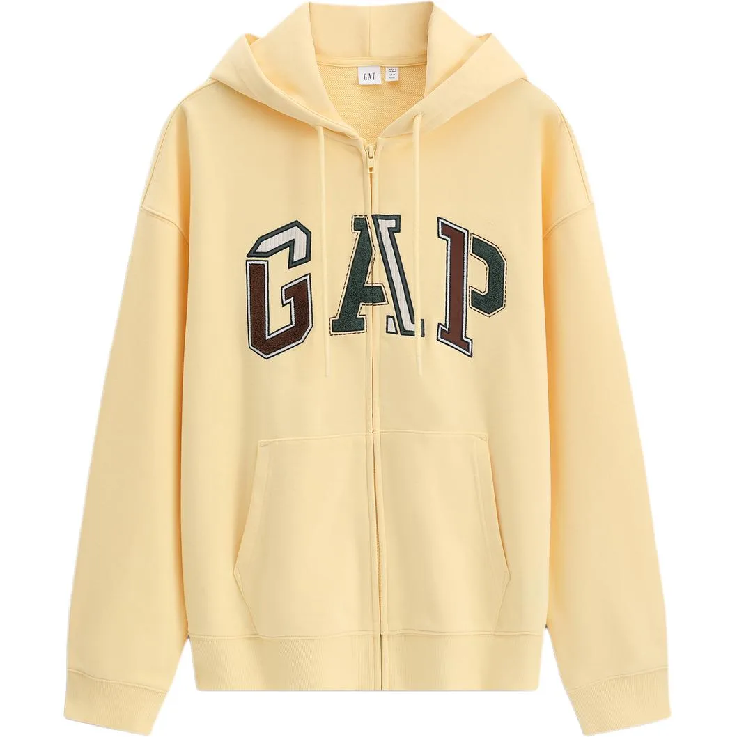 Толстовка унисекс с капюшоном кардиган GAP, светло-серый — фото 4