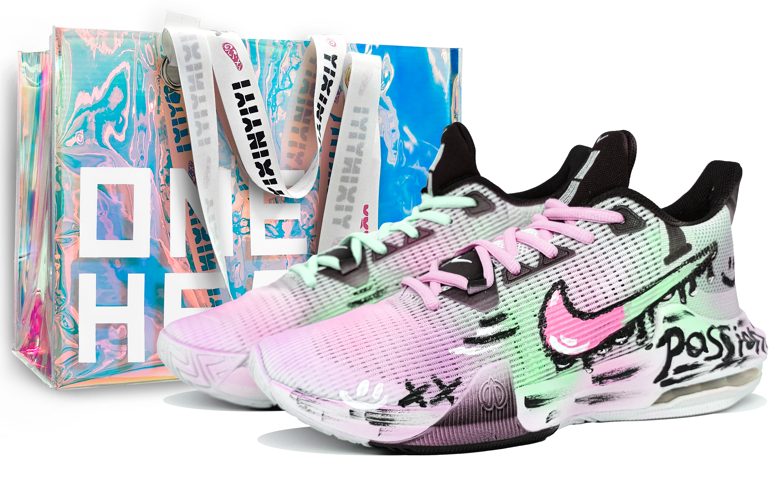 

Nike Баскетбольные кроссовки Air Max Impact 3 с противоскользящим покрытием, износостойкие, мужские, розово-голубые