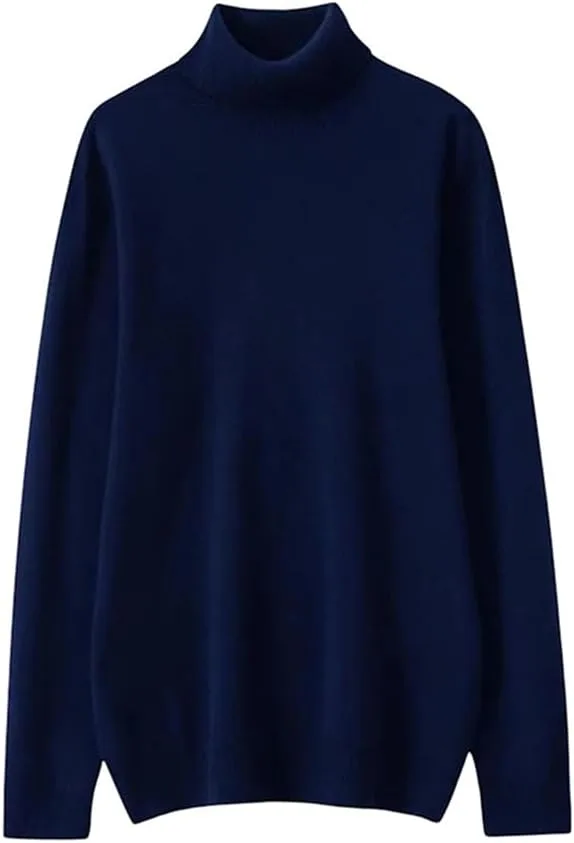 

Мужской свитер из 100% мериносовой шерсти с длинным рукавом и воротником-гольф