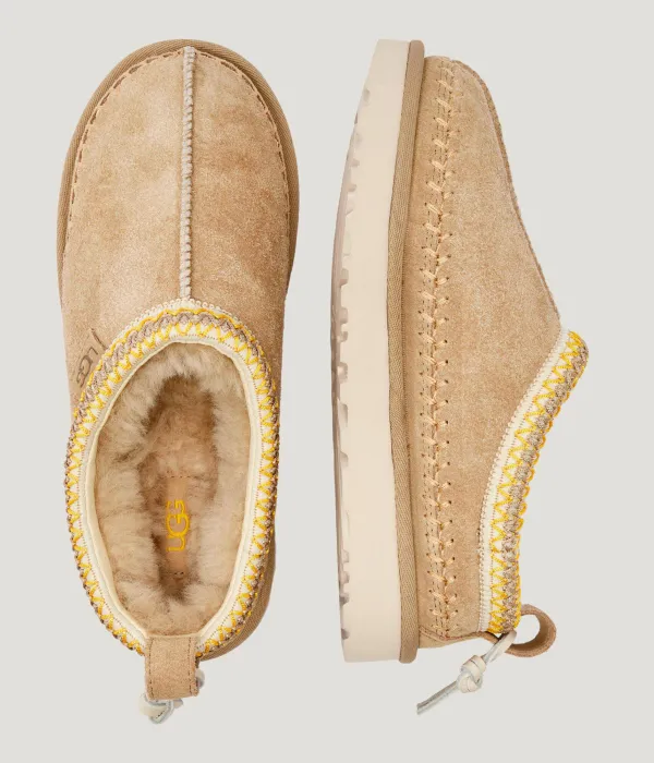 Кожаные сандалии-мюли с тасмановским принтом Ugg, бежевый — фото 4