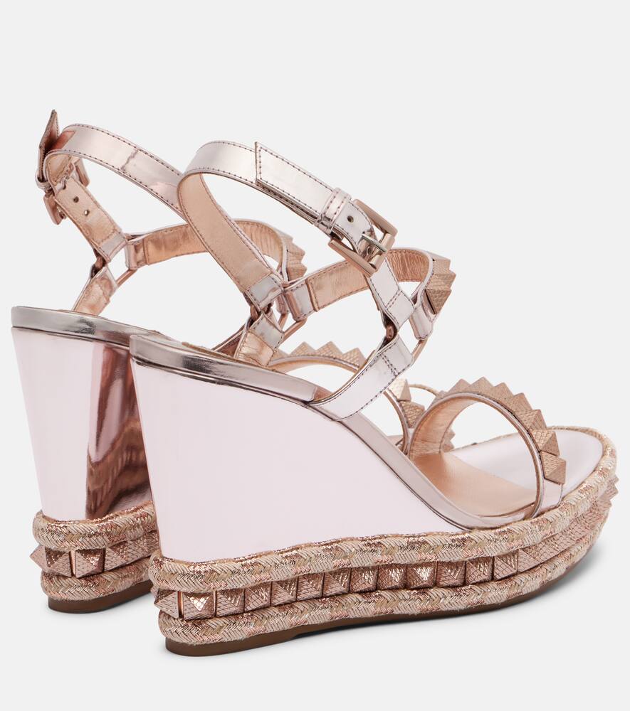 Песочники Pyraclou 100 из кожи Christian Louboutin, Rose/Lin Vintage Rose — фото 2