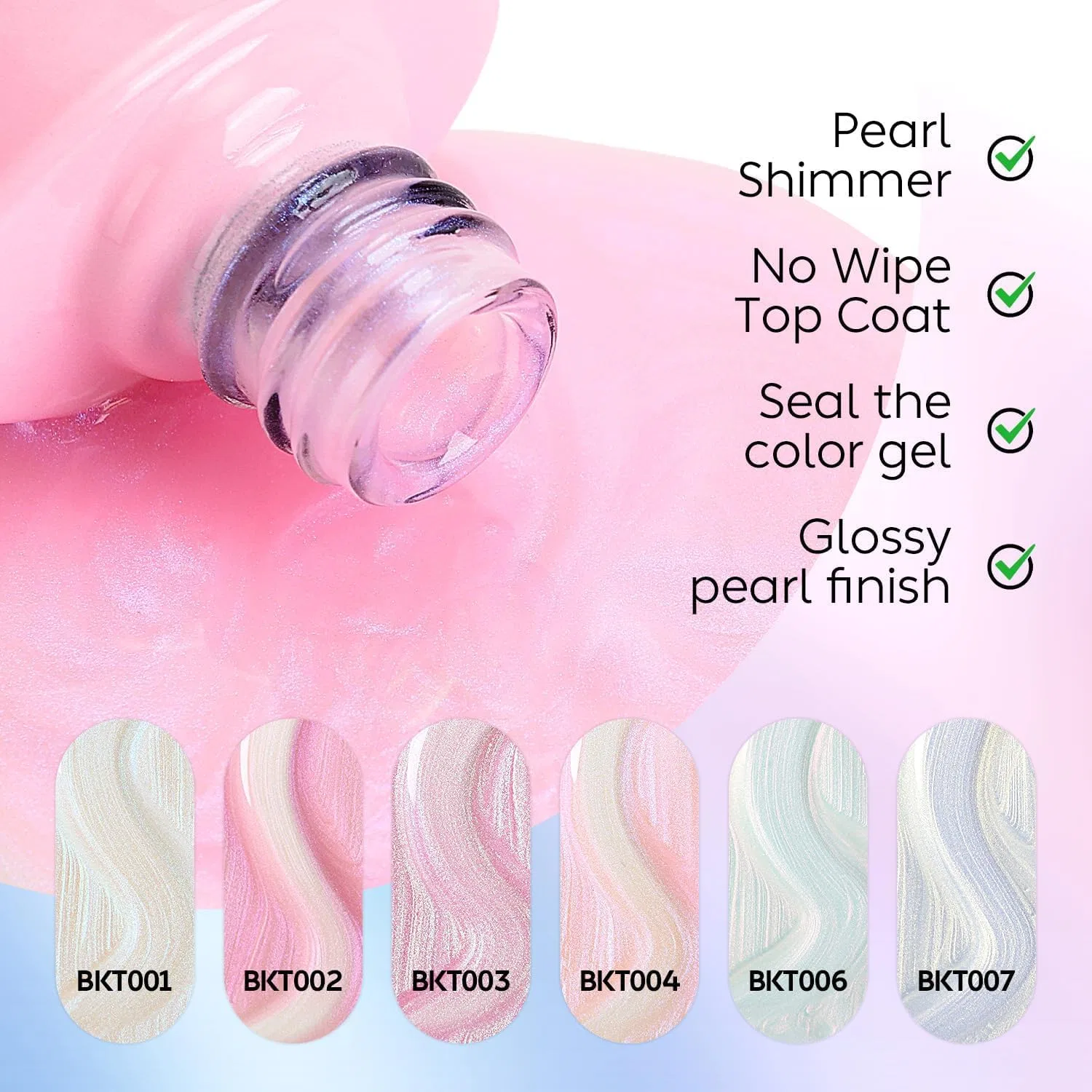 Набор перламутровых верхних покрытий «Glitter Top Coat» от AIMEILI Aimeili — фото 3