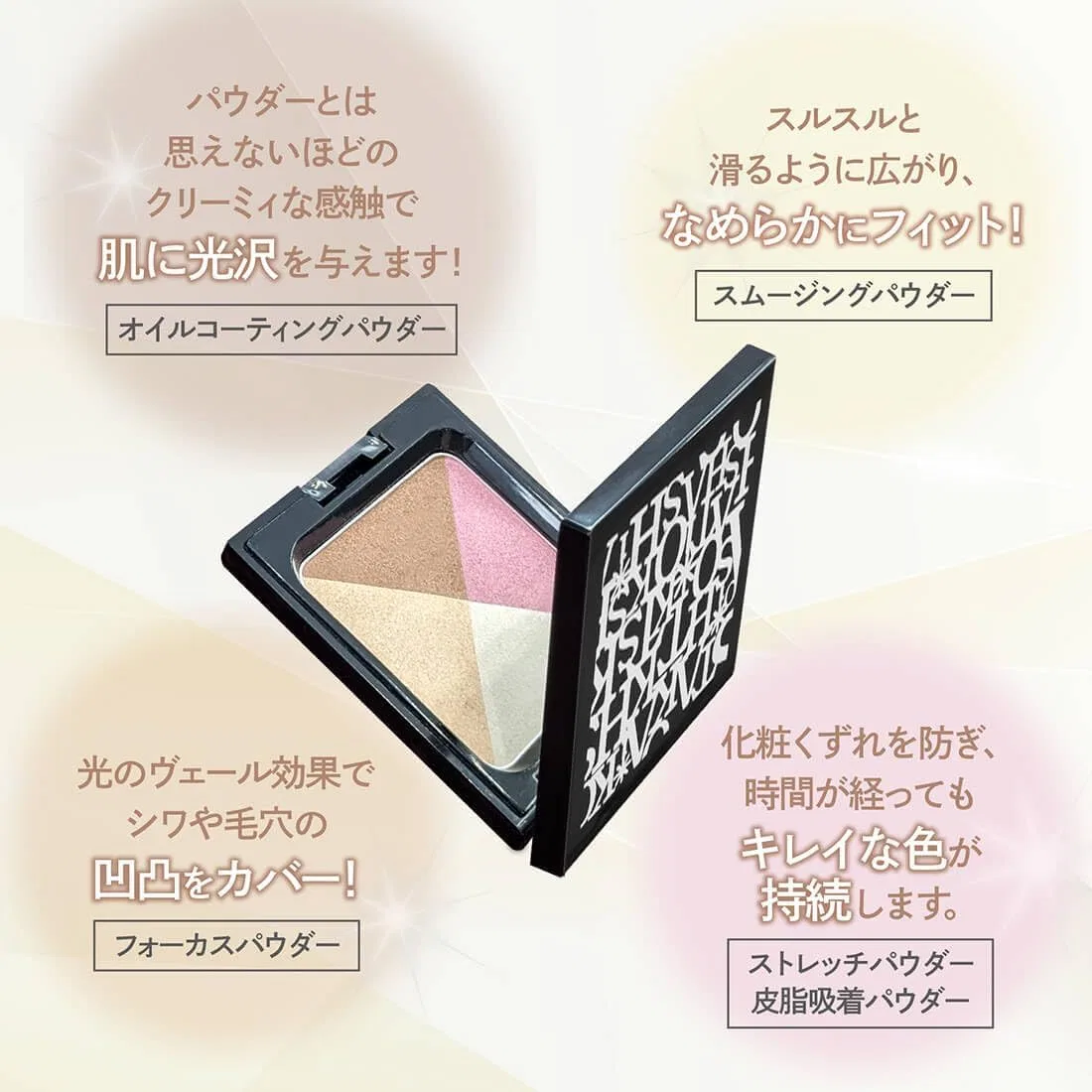 Хайлайтер для лица Takako Ohashi Face Grow Creator, 4 цвета, 9.5 г, розовый — фото 3