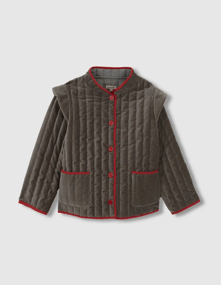 

Куртка австрийского стиля из зеленого бархата Gocco