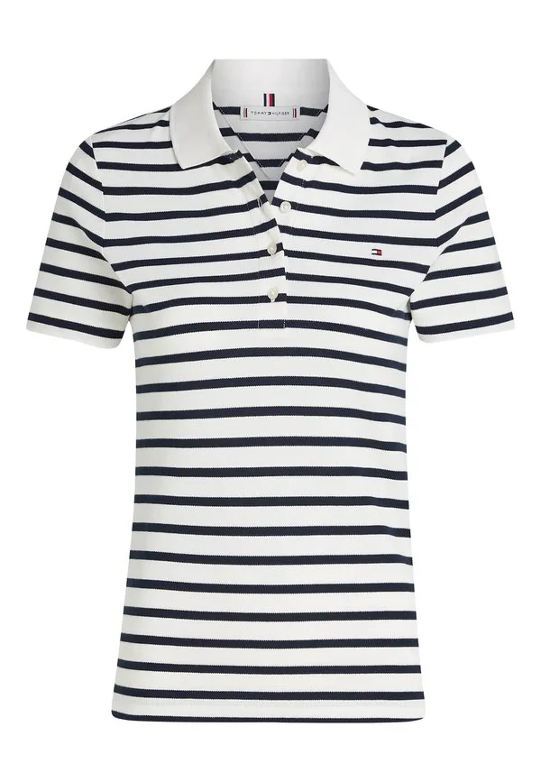 Поло-Рубашка из пике приталенного кроя 1985 года. Tommy Hilfiger, Breton Ecru/Dark Night Navy — фото 3