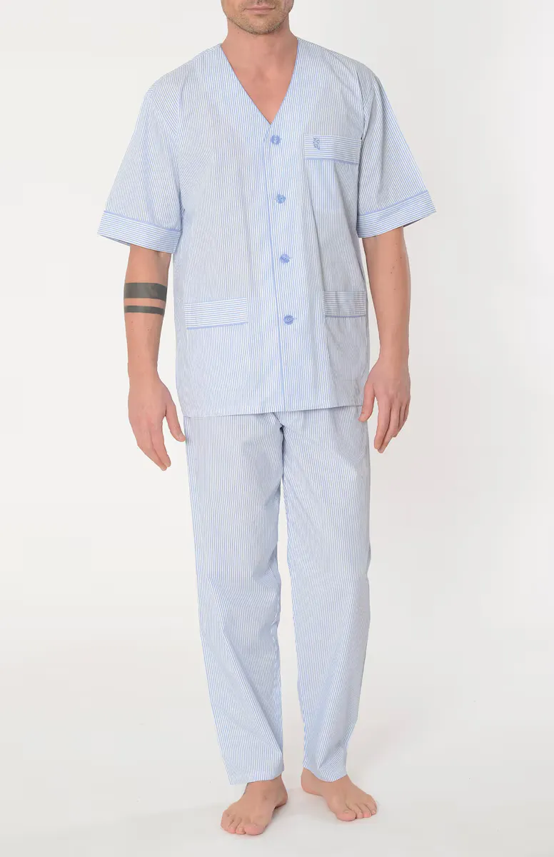 

Мужская короткая пижама из ткани синего цвета El Búho Nocturno, светло-голубой