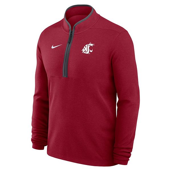 Мужская багровая баскетбольная толстовка washington state cougars victory dri-fit с полумолнией Nike — фото 3