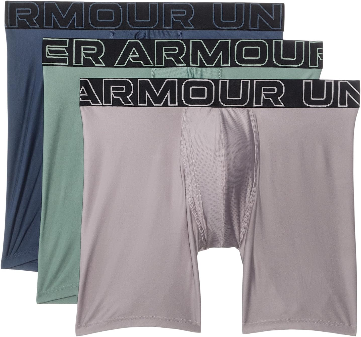 

Боксеры Under Armour 3-Pack Performance Tech Solid 6" Boxer Briefs, цвет Gray Dawn