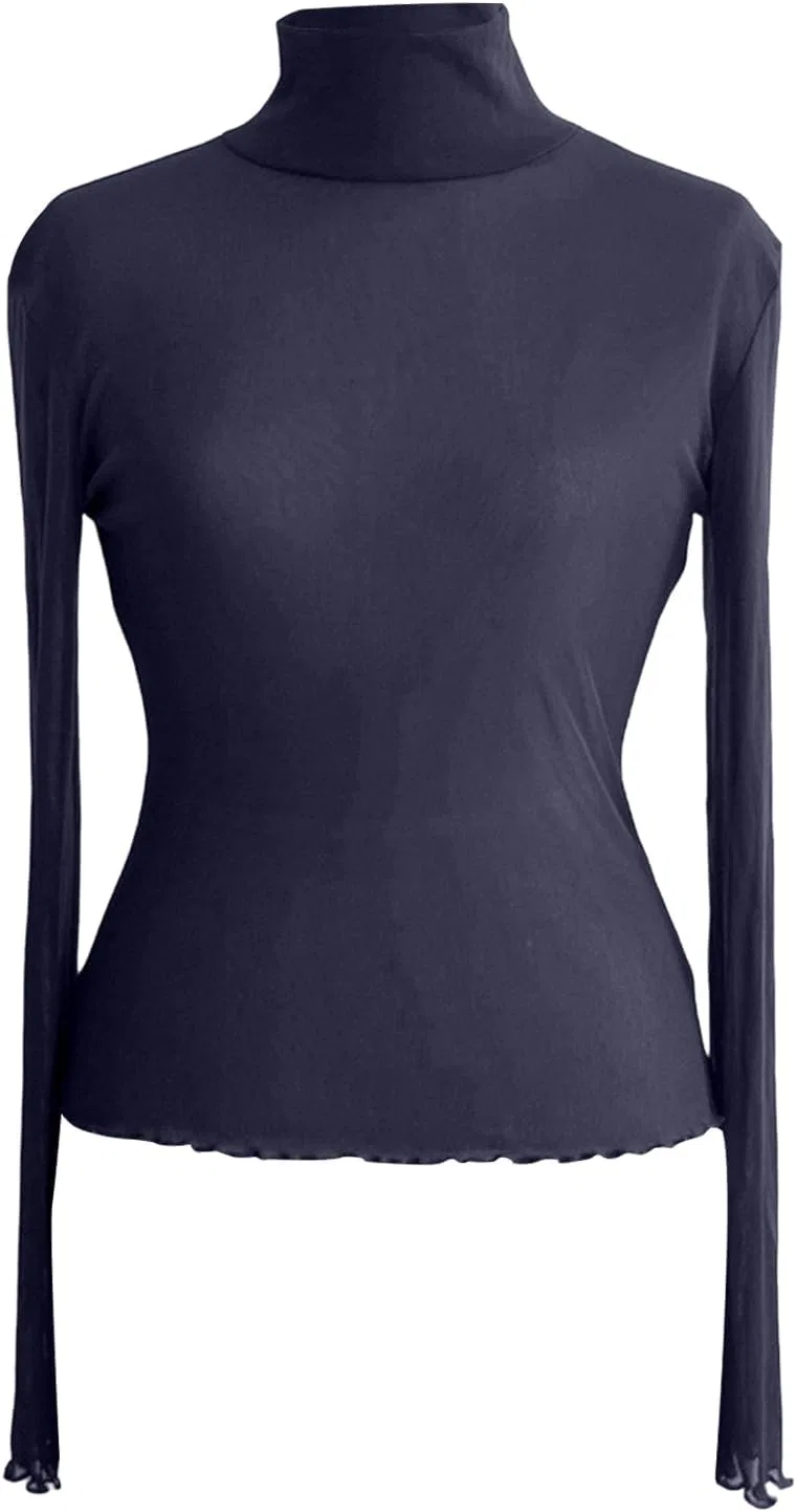 Блуза с кружевом, прозрачная из коллекции Spring-Summer 12, темно-синий — фото 4