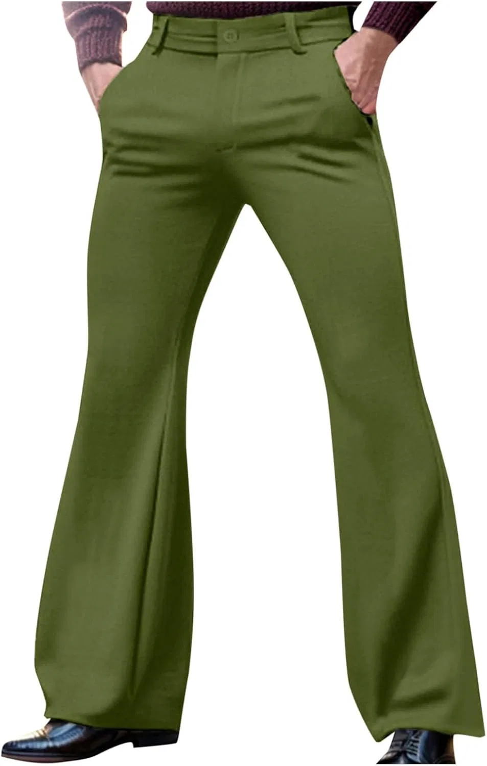 Джинсы клеш, винтажные, Army Green